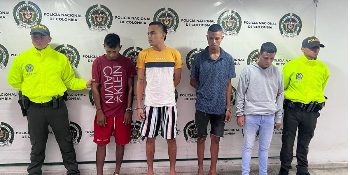 Policía Metropolitana de Santa Marta Estos sujetos registran anotaciones judiciales.