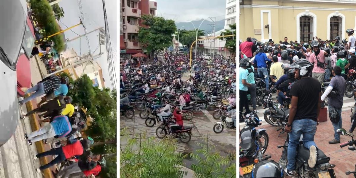 Archivo Imagen de referencia - la más reciente protesta de motorizados.