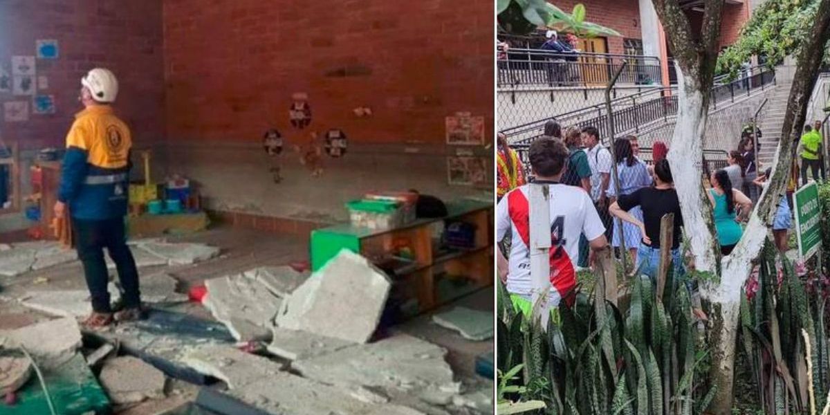 El Colombiano y Caracol Radio Desplome del techo en la guardería.