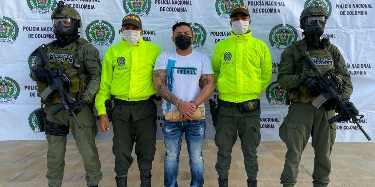 Wilson Rafael Anaya Ibarra, alias ‘Mello Bolaños’, al momento de su captura.