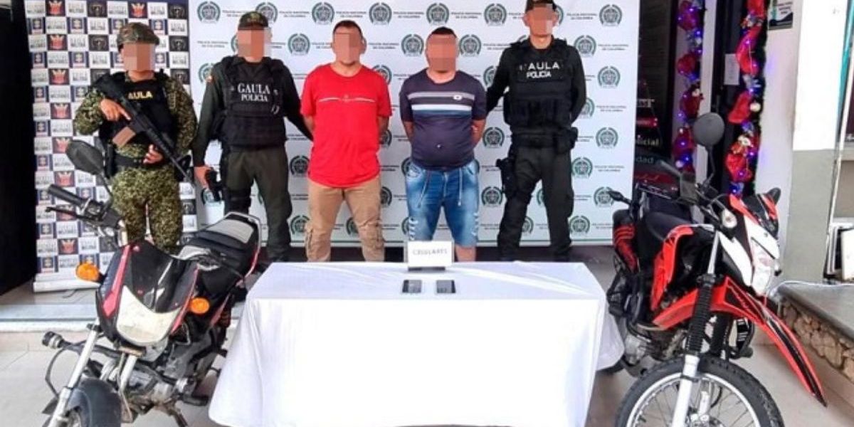 Cortesía Presuntos extorsionistas capturados.
