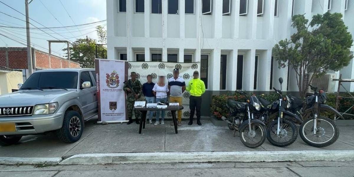Policía Personas capturadas en Sabanas de San Ángel.