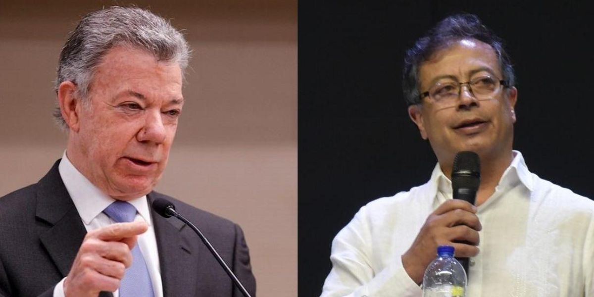 Expresidente Juan Manuel Santos y presidente Gustavo Petro.