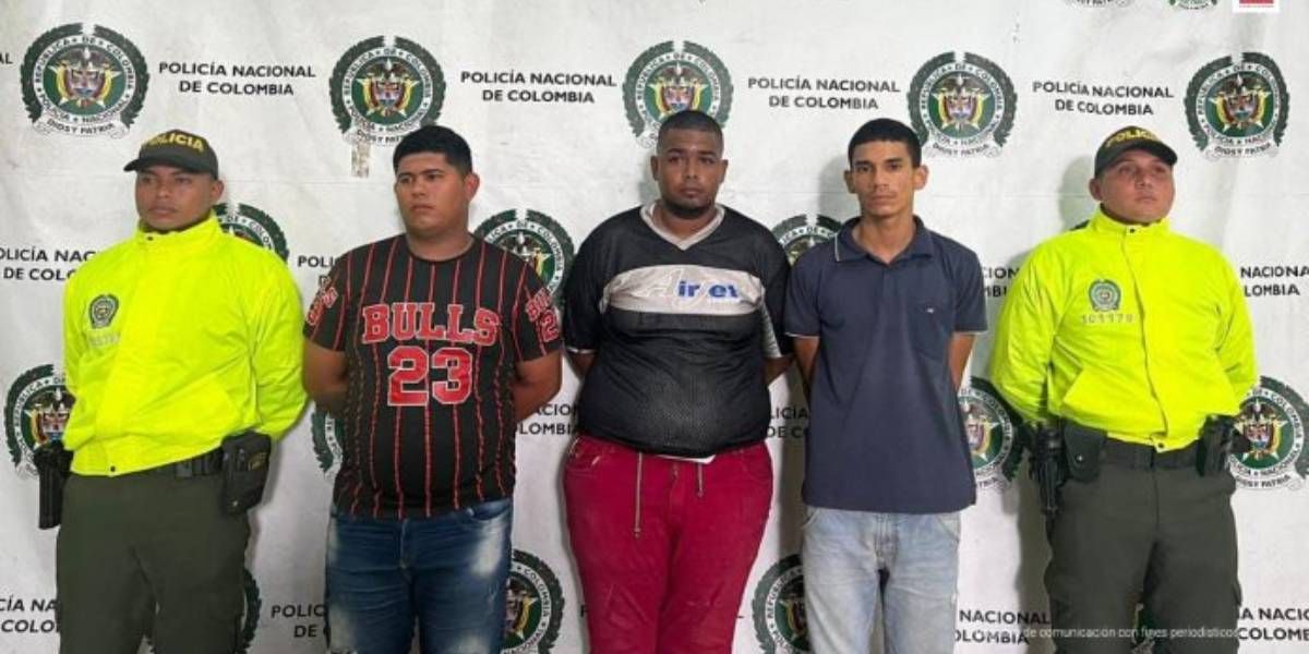 Los tres presuntos asesinos del joven.