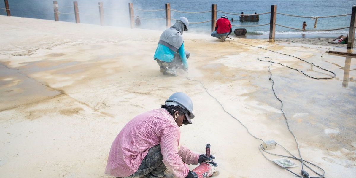 Obras en el Camellón de la Bahía