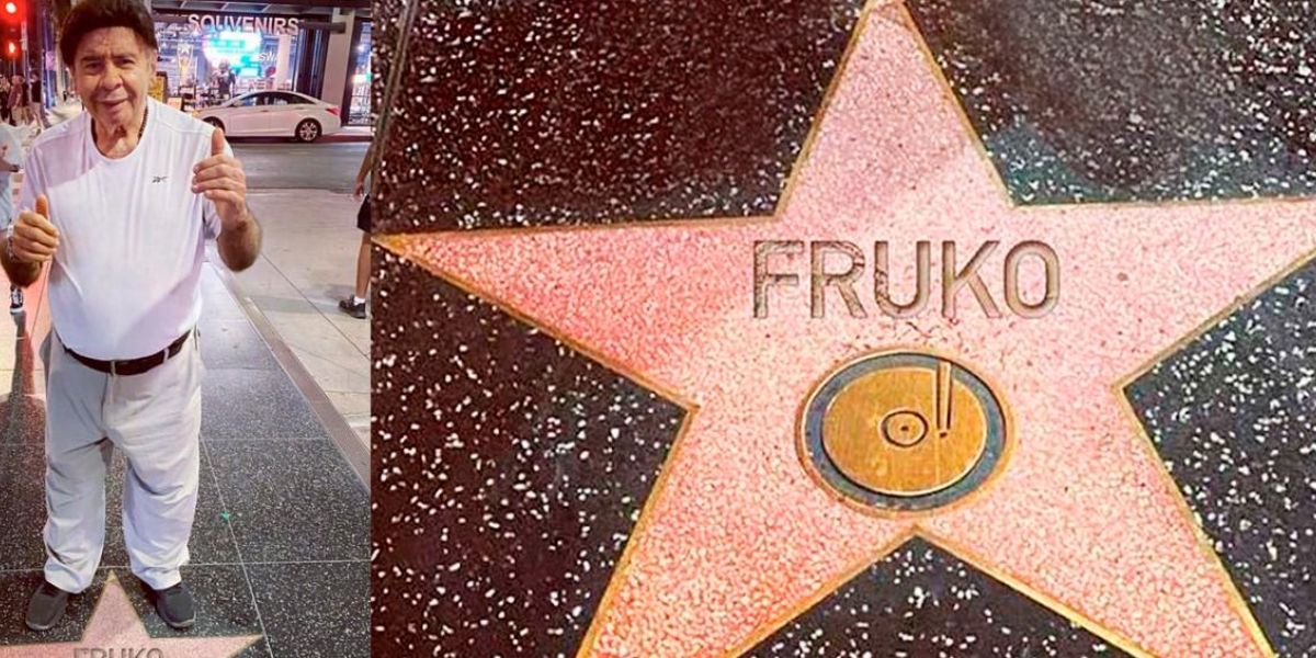Zona Cero 'Fruko' en su estrella en el Paseo de la Fama.