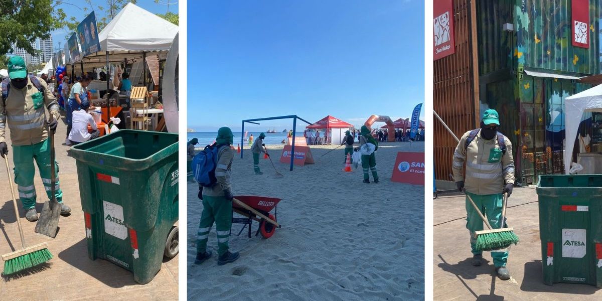 Cortesía Operarios de Atesa durante la Fiesta del Mar