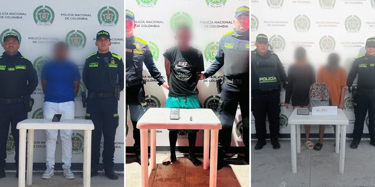 Policía Metropolitana de Santa Marta. Capturados.