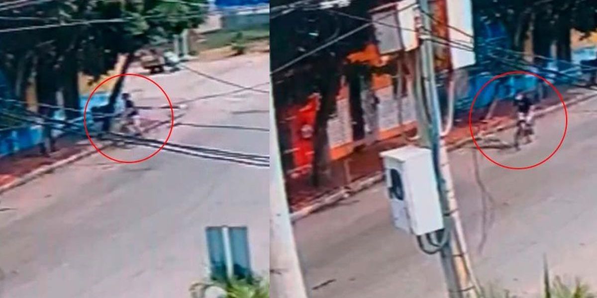 Captura de video. Momento en el que la mujer es atacada por el sicario.