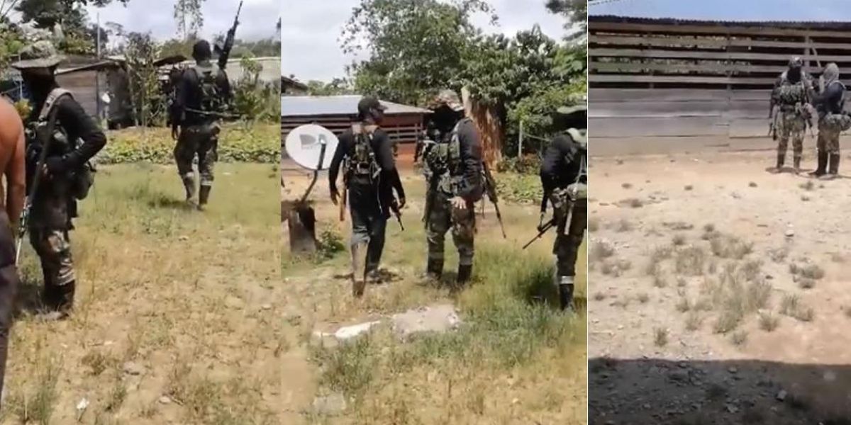 Zona Cero Imágenes de los hombres armados amenazando.