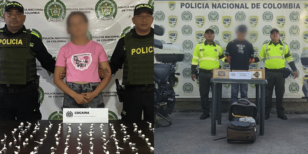 Policía Magdalena Capturados con cocaína