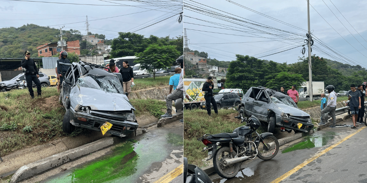 Cortesía Vehículo se accidenta en la vía entre La Lucha y Gaira