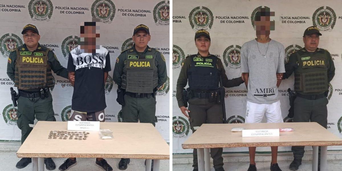 Policía Metropolitana de Santa Marta. Capturados.