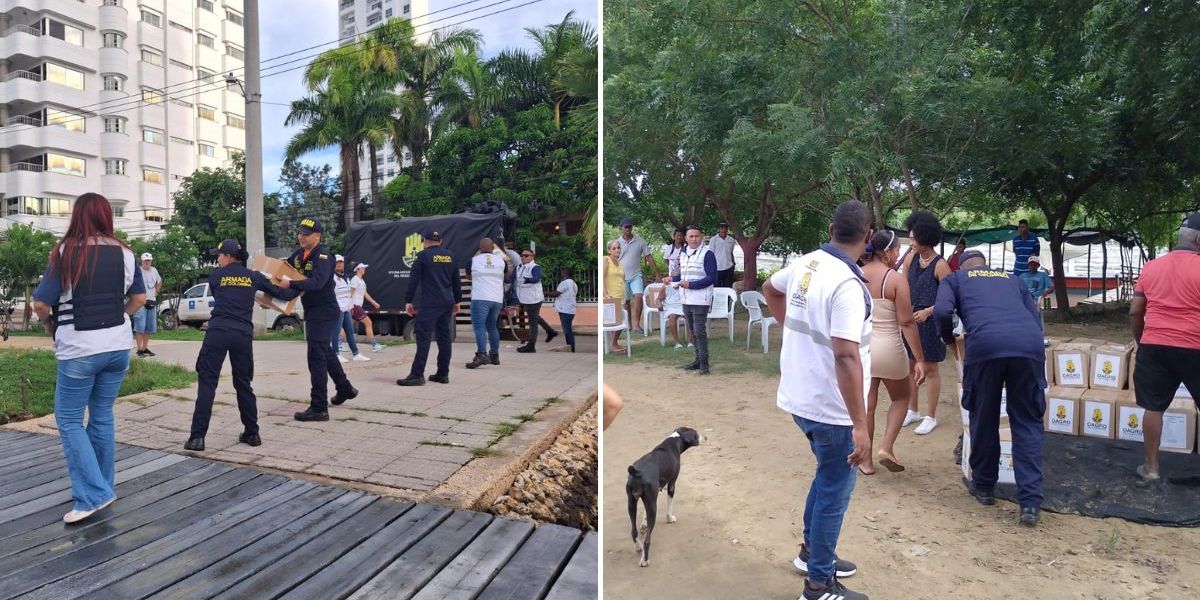Ayudas Humanitarias a la comunidad del barrio El Recreo de Cartagena.