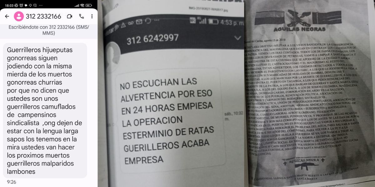 Cortesía. Amenazas sistemáticas contra miembros del sindicato de la empresa Drummond.