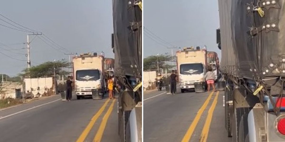 Bloqueo en la vía Barranquilla, Santa Marta.