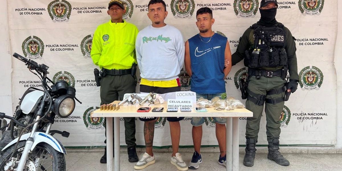 Policía Metropolitana de Santa Marta. Captura de alias ‘Pipe Bareta’ y alias ‘Yerlis’.