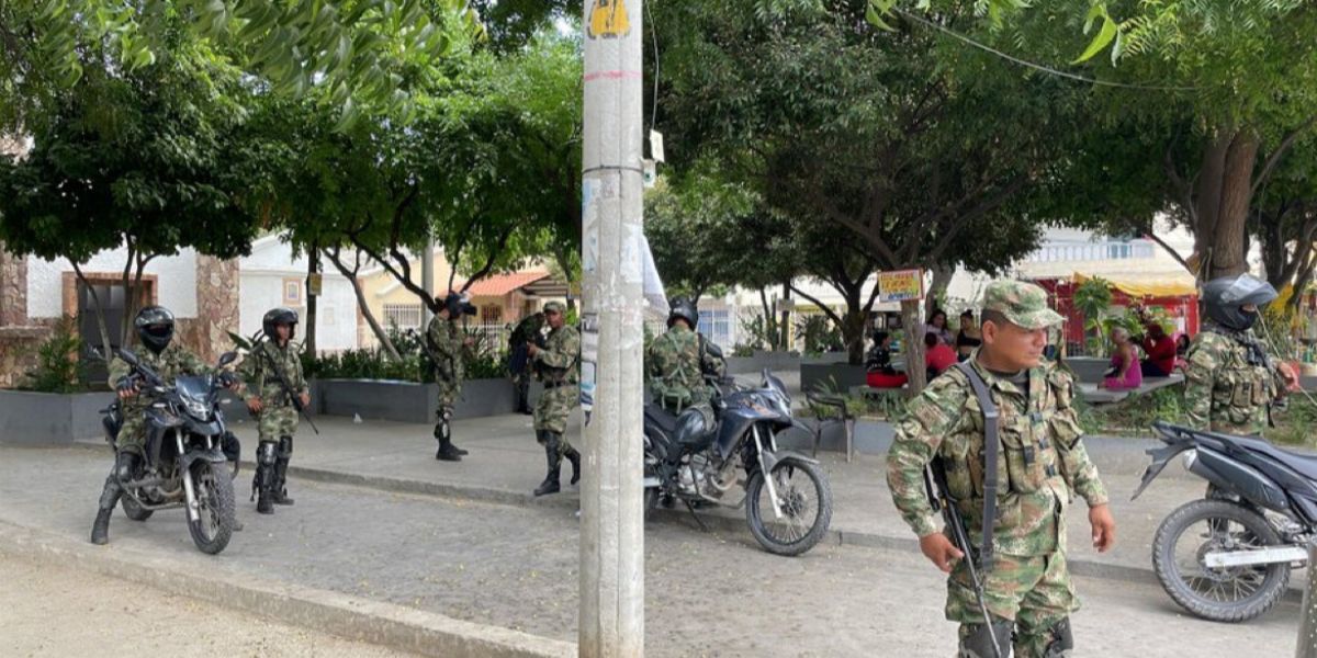 Cortesía. Ejército Nacional en las calles de Santa Marta.