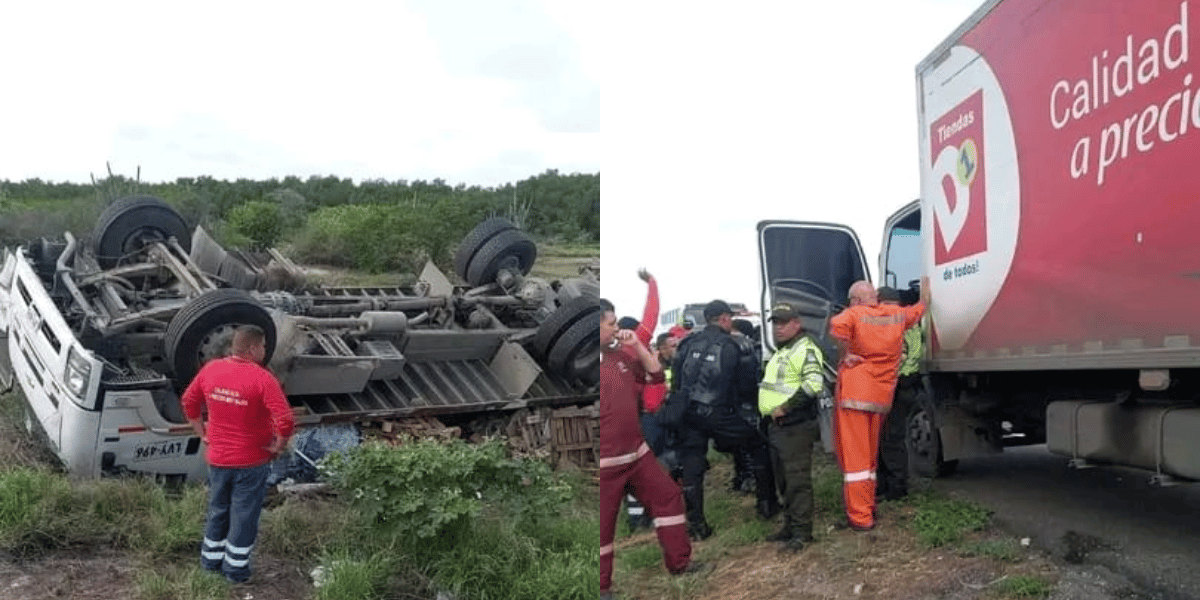 Cortesía Vehículo se volcó en Tasajera y el ESMAD evitó que fuera saqueado