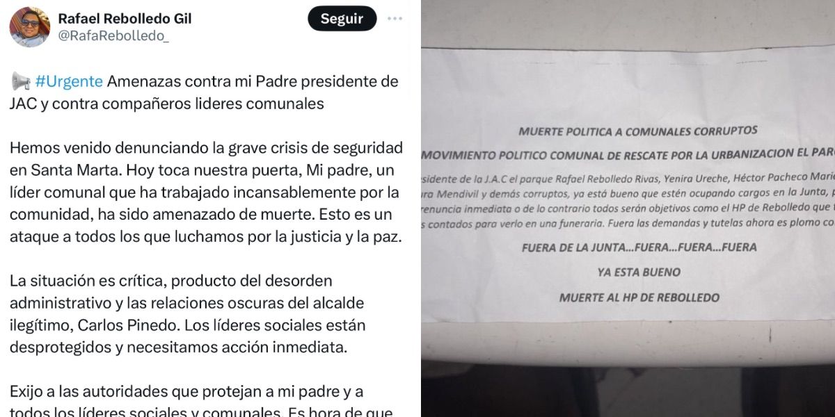 Seguimiento. Denuncia expuesta por medio de la red social x y el presunto panfleto que amenaza a los líderes sociales.