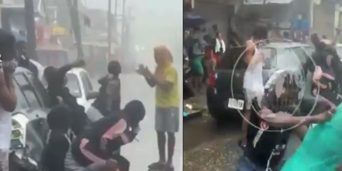 Cortesía Fiesta en medio del paso del huracán