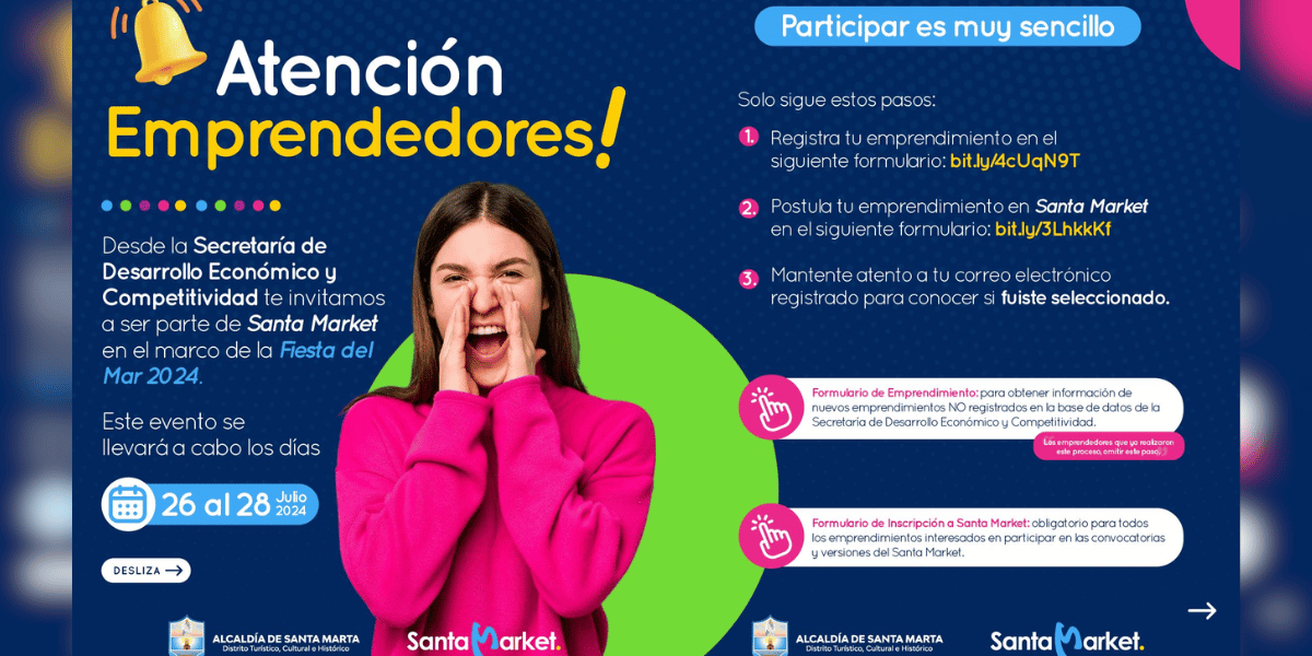 Secretaría de Desarrollo Económico y Competitividad de Santa Marta SantaMartket: Oportunidad para los emprendedores en la Fiesta del Mar