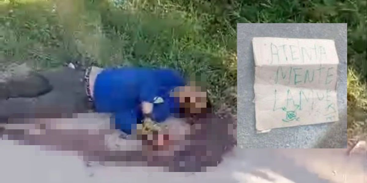 Seguimiento. Victima hallada atada de manos y con un cartel.