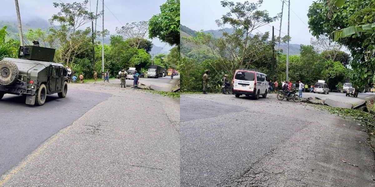 seguimiento. Las Fuerzas Militares han reforzado la seguridad en la vía Medellín-Costa Atlántica, tras un atentado del ELN en el sector que conecta Puerto Valdivia con Tarazá.
