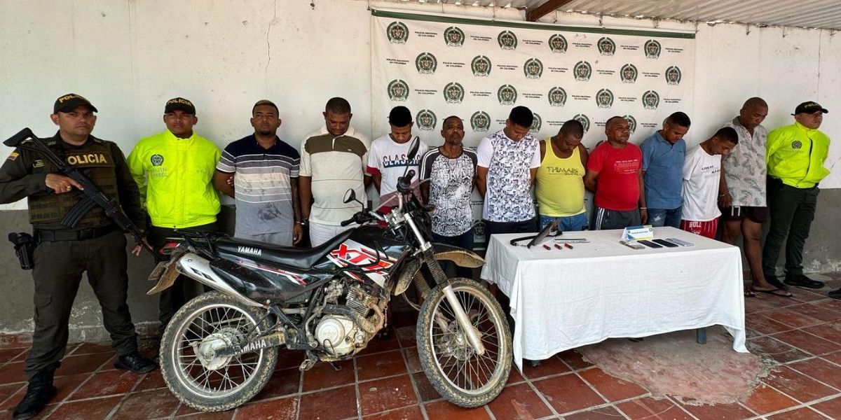 Policía Nacional. Los capturados fueron puestos a disposición de la Fiscalía.