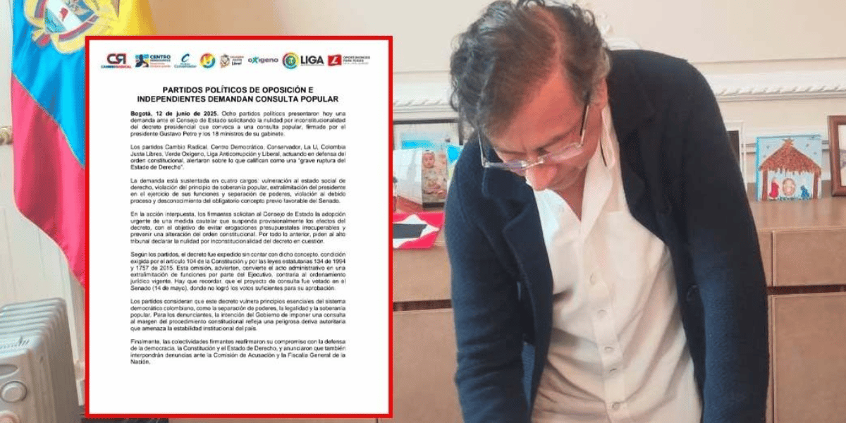 Zona Cero El comunicado de los partidos y el momento de la firma de Petro del decreto.