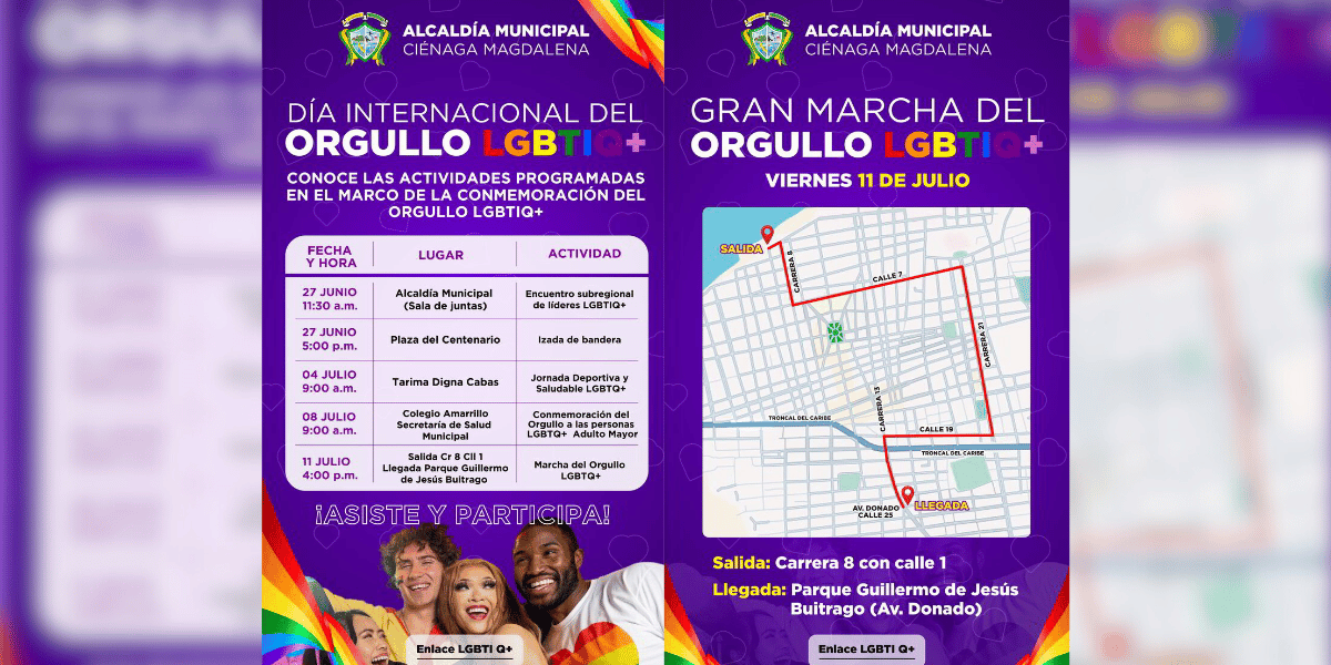 Cortesía Ciénaga conmemora la Semana Diverso Cultural LGBTIQ+ con actividades del 27 de junio al 11 de julio