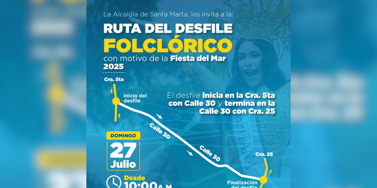 Cortesía Todo listo para el Desfile Folclórico de Fiesta del Mar: Este es el recorrido