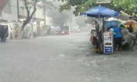 Así se observaba este miércoles la carrera Quinta en Santa Marta, la lluvia causó estragos en la capital del Magdalena. 