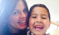 Caya Varón, primera esposa del artista junto a su hijo Martín Jr.
