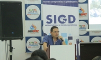 Alcalde de Santa Marta Rafael Martínez durante el evento del lanzamiento del Sistema.
