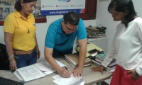 El convenio se suscribió por parte del responsable de la Agencia de Empleo y la  Corporación Mayor del Caribe,