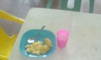 Los huevos fueron entregados a los niños en el programa de alimentación escolar.