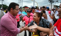 El alcalde de Santa Marta, Rafael Martínez, durante la inauguración de la calle 30, el pasado miércoles en Santa Marta.