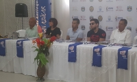 Organizadores y reyes del Festival Vallenato Indio Tayrona, durante rueda de prensa en Antares.  
