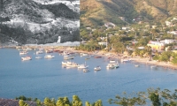 Una vista actual de Taganga y la carretera a Taganga en el año 1957.