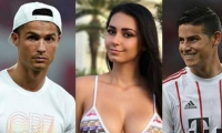 Cristiano Ronaldo, Helga Lovekaty y James Rodríguez.