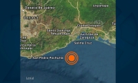 Terremoto de magnitud a 5.5 con epicentro a 56 km al sur de Salina. Cruz