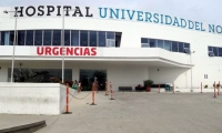 Fachada del Hospital de la Universidad del Norte. 