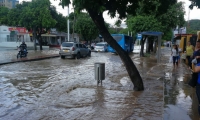 Calles de Santa Marta inundadas. 