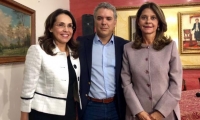 Viviane Morales; el presidente, Iván Duque y la vicepresidente, Martha Lucía Ramírez.