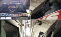 Así quedó el bus de Boca tras el incidente.