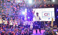 Fabián Castillo, durante su cierre de campaña. 