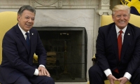 Juan Manuel Santos, Presidente de Colombia y el mandatario estadounidense, Donald trump.
