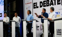 Candidatos presidenciales durante el #DebateCaribe trasmitido por Telecaribe.