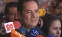 Germán Vargas durante la rueda de prensa.